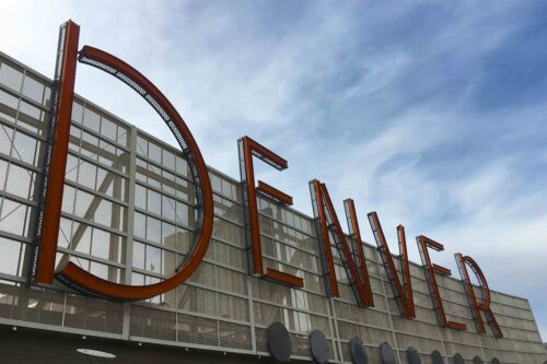 Large orange letters spelling 