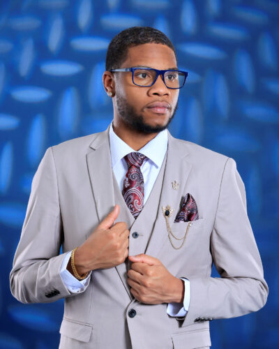 Kevin Keys III in a gray suit and tie.