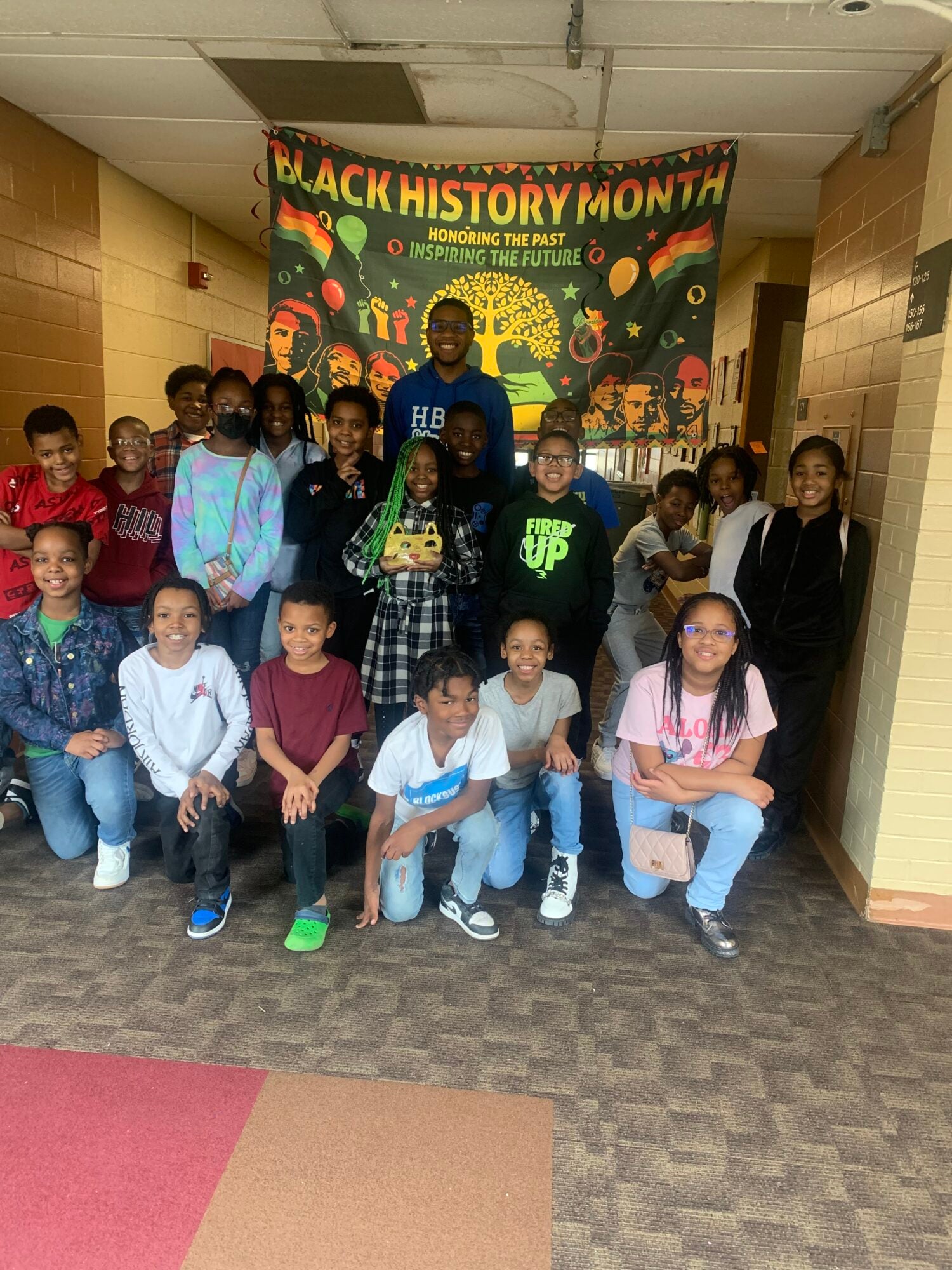 Keys with Oak Park students in Einstein Elementary