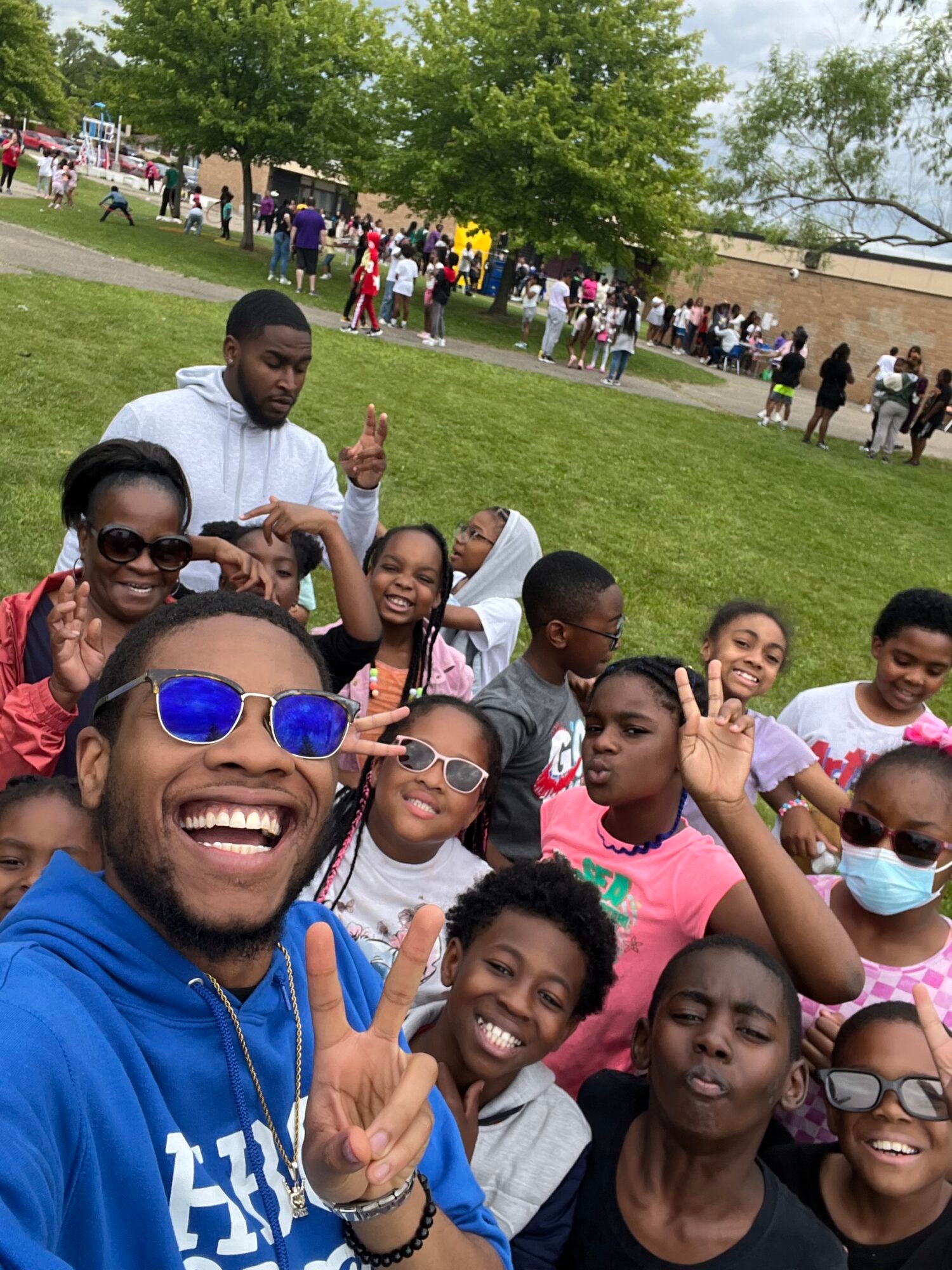 Keys with Oak Park third-graders during Field Day