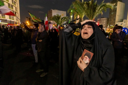 TEHRAN, IRAN - MARCH 1: Mourners attend a memorial vigil after Iranian state media confirmed the death of Ayatollah Ali Khamenei on March 1, 2026 in Tehran, Iran. Iran's Supreme Leader, Ayatollah Ali Khamenei, was confirmed killed after the United States and Israel launched a joint attack on Iran on February 28. Iran retaliated by firing waves of missiles and drones at Israel, and targeting U.S. allies in the region. (Photo by Majid Saeedi/Getty Images)
