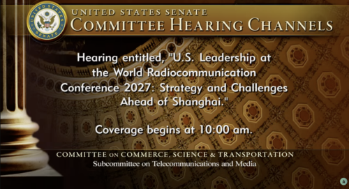 A cover image with the title of the hearing