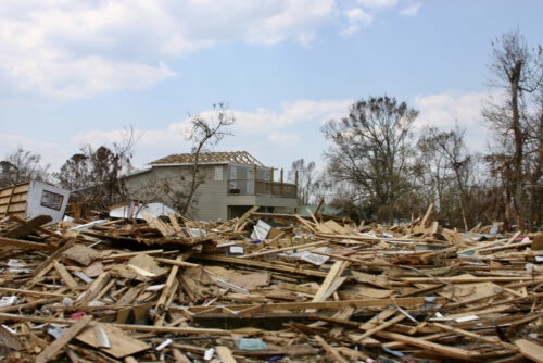 Aftermath of Hurricane Katrina.