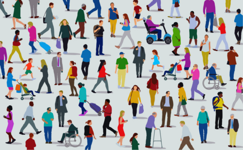 An illustration of a crowd