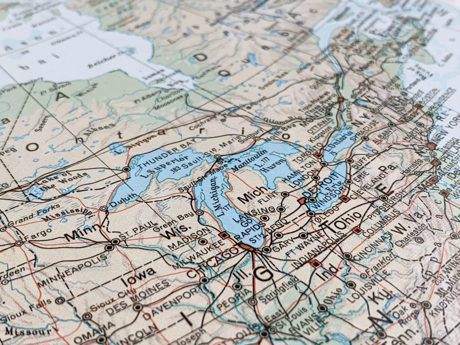 Map of the Great Lakes.