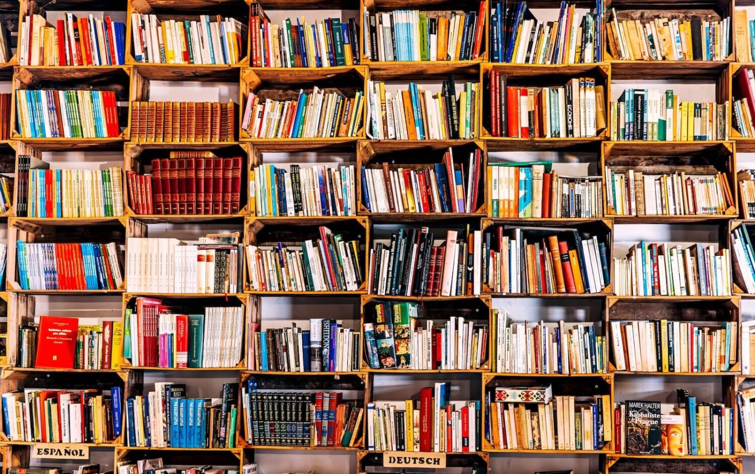 A bookshelf filled with books